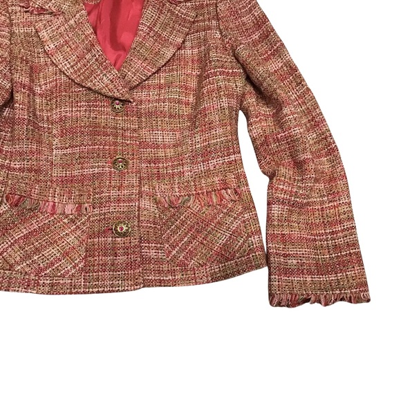 Vintage Sharon Young 2 pc Jacket & Shirt Set Silk‎ Lined Tweed Size 6 - Picture 4 of 12